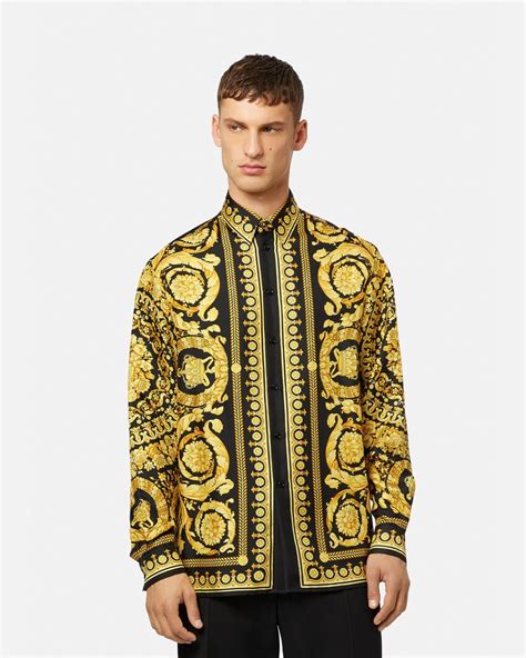 camisa versace de seda